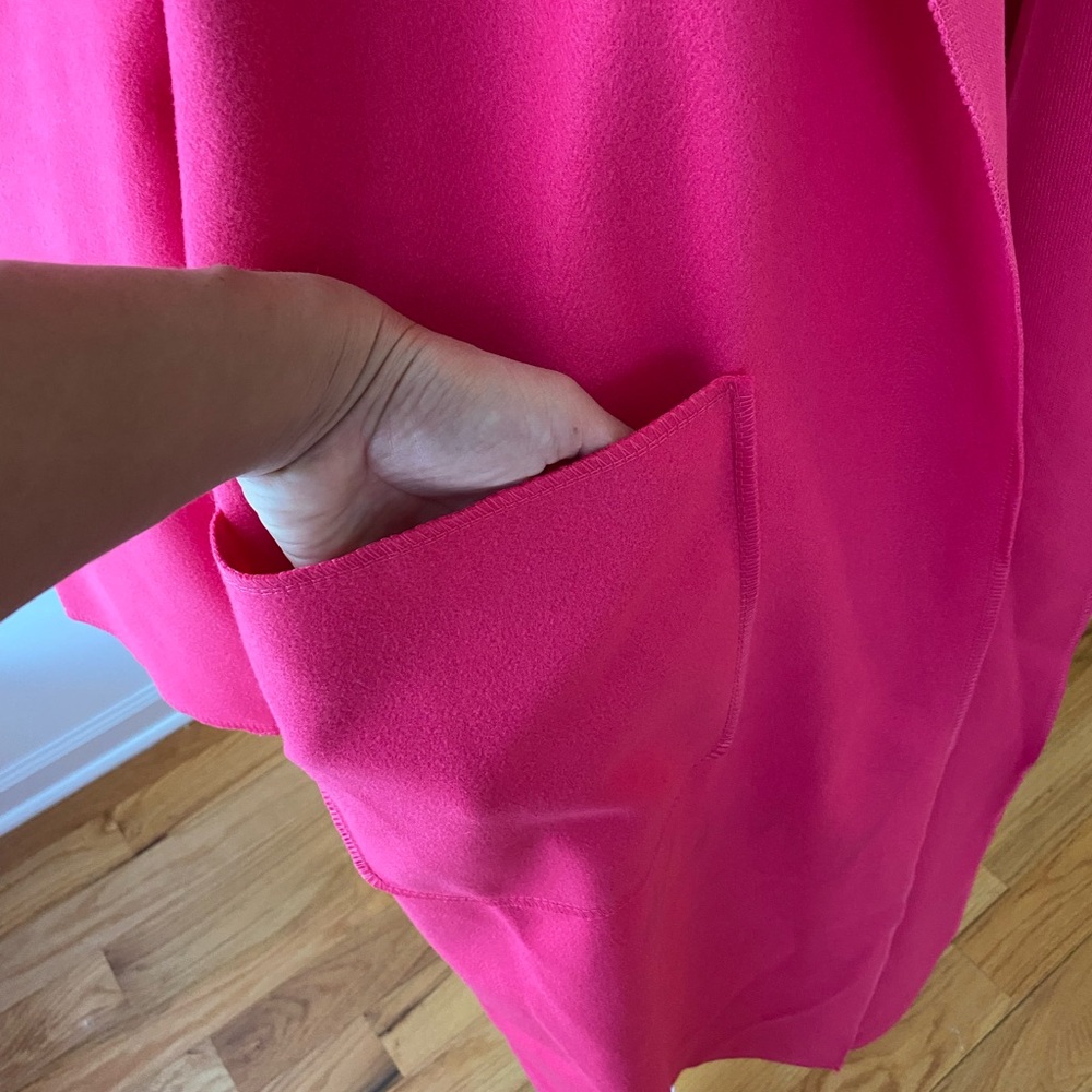 Boohoo Hot Pink Long Trench Coat - Picture 9 of 9